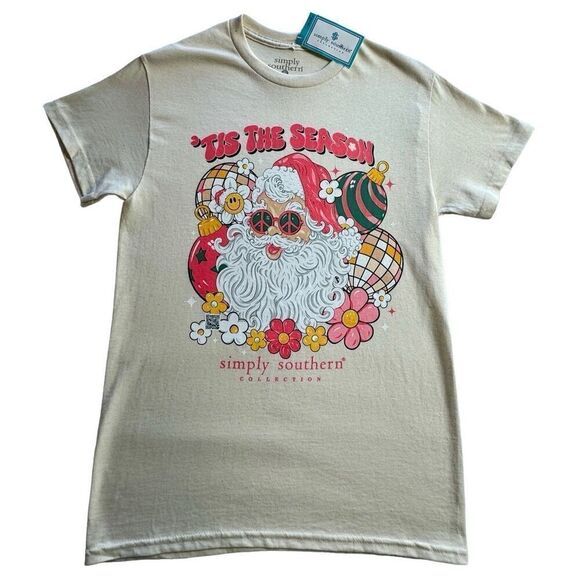 SIMPLY SOUTHERN SMALL “TIS THE SEASON” Short Sleeve Tshirt - Picture 1 of 5